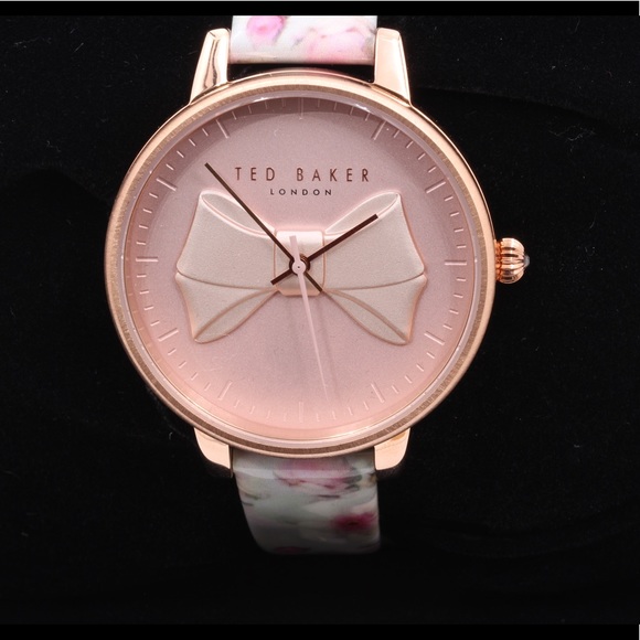 Ted Baker London Accessories - Ted Baker Womens Floral Rose Gold Leather Watch